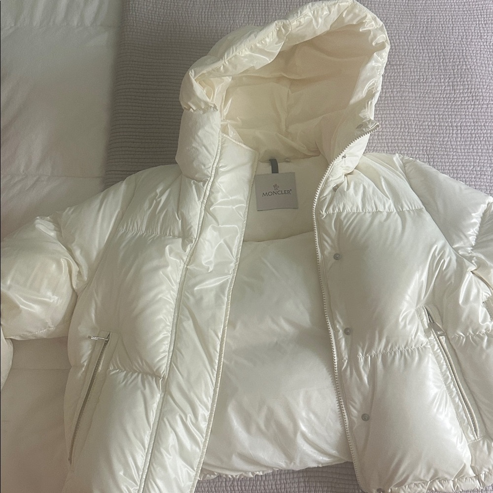 Moncler Off-White Hooded Puffer Jacket